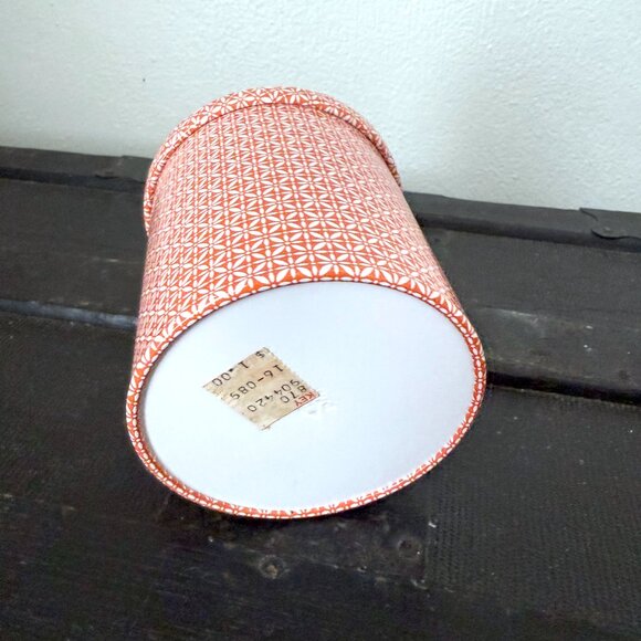 Vintage Tea Tin | Orange & White Floral Metal Lidded Storage Container Cylinder - Picture 4 of 7